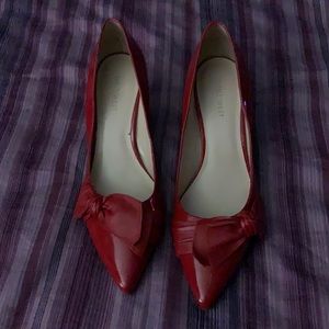 NINE WEST red patent leather kitten heels sz 7 1/2